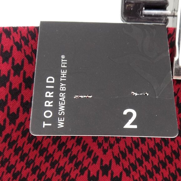 Torrid studio Ponte slim fix pant Size 2X Red Plaid Houndstooth - Picture 4 of 5